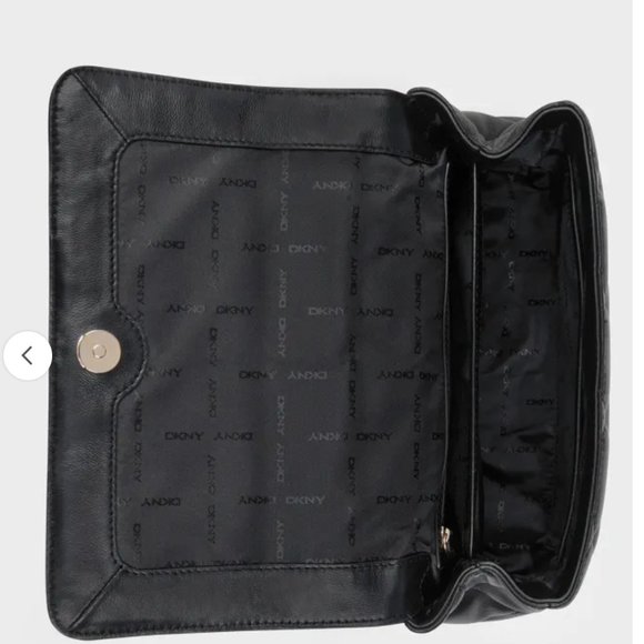 NWT DKNY Lara Large Lamb Skin Quilted Flap Bag Black - Picture 5 of 10